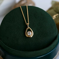 Diamond Droplet Pendant in 18ct Yellow Scottish Gold by Sheila Fleet Jewellery