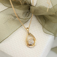 Diamond Droplet Pendant in 18ct Yellow Scottish Gold by Sheila Fleet Jewellery