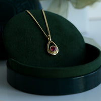 Ruby Droplet Pendant in 18ct Yellow Scottish Gold by Sheila Fleet Jewellery