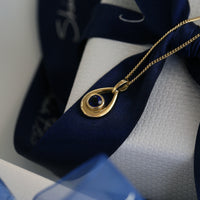 Sapphire Droplet Pendant in 18ct Yellow Scottish Gold by Sheila Fleet Jewellery