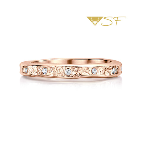 Matrix 12-Diamond Band in 18ct Rose Scottish Gold by Sheila Fleet Jewellery