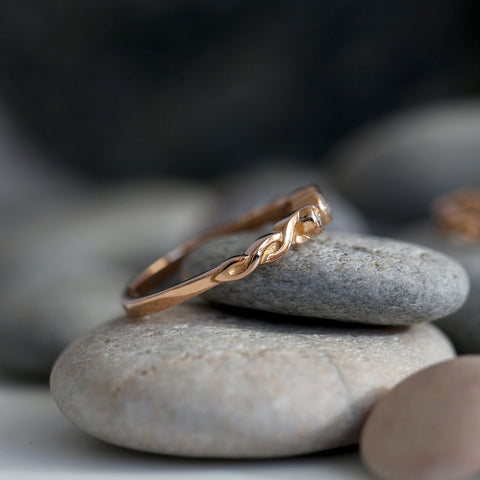 Celtic Trilogy Diamond Ring in 18ct Rose Scottish Gold