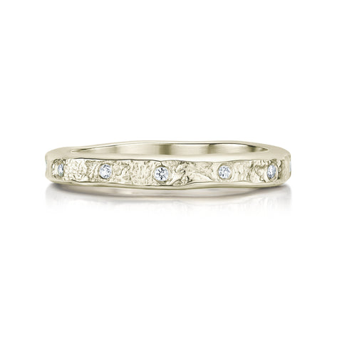 Matrix 12-Diamond Band in 18ct White Scottish Gold by Sheila Fleet Jewellery