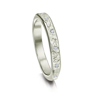 Matrix 12-Diamond Band in 18ct White Scottish Gold by Sheila Fleet Jewellery