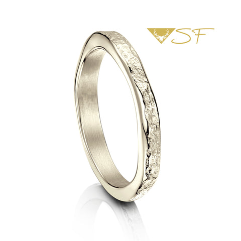 Matrix 3mm Band in 18ct White Scottish Gold by Sheila Fleet Jewellery