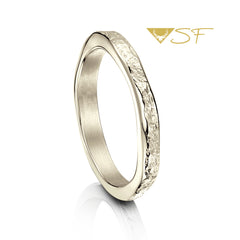 Matrix 3mm Band in 18ct White Scottish Gold by Sheila Fleet Jewellery