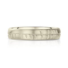 18ct White Scottish Gold Ogham ring by Sheila Fleet Jewellery.