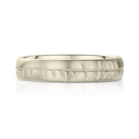 18ct White Scottish Gold Ogham ring by Sheila Fleet Jewellery.