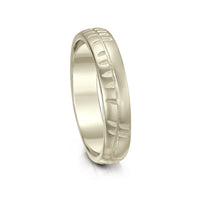 18ct White Scottish Gold Ogham ring by Sheila Fleet Jewellery.