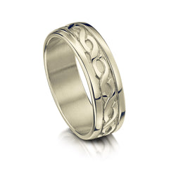 Pierowall Twist Celtic Ring in 18ct White Scottish Gold by Sheila Fleet Jewellery