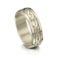 Pierowall Twist Celtic Ring in 18ct White Scottish Gold by Sheila Fleet Jewellery