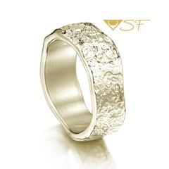 Matrix Texture Band in 18ct White Scottish Gold by Sheila Fleet Jewellery