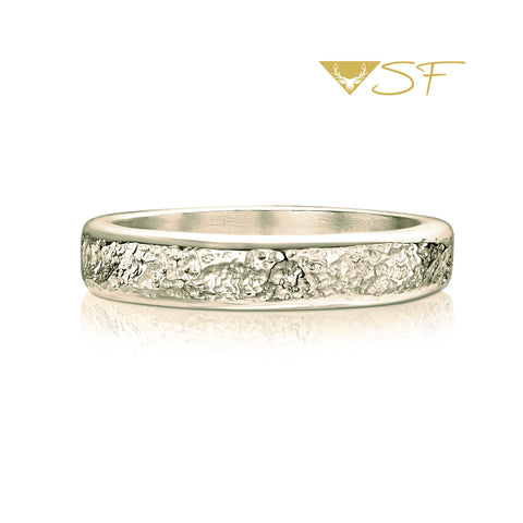 Matrix 4mm Band in 18ct White Scottish Gold by Sheila Fleet Jewellery