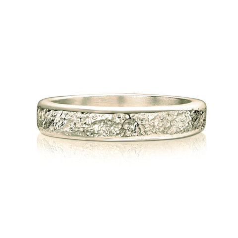 Matrix 4mm Band in 18ct White Scottish Gold by Sheila Fleet Jewellery