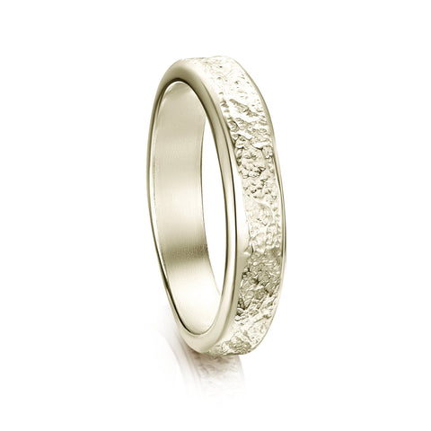 Matrix 4mm Band in 18ct White Scottish Gold by Sheila Fleet Jewellery