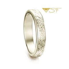 Matrix 4mm Band in 18ct White Scottish Gold by Sheila Fleet Jewellery