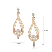Reef Knot Diamond Drop Earrings in 18ct White & Rose Scottish Gold by Sheila Fleet Jewellery