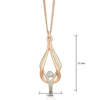Reef Knot Diamond Pendant Necklace in 18ct White & Rose Scottish Gold by Sheila Fleet Jewellery