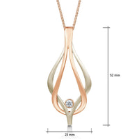 Reef Knot Diamond Dress Pendant in 18ct White & Rose Scottish Gold