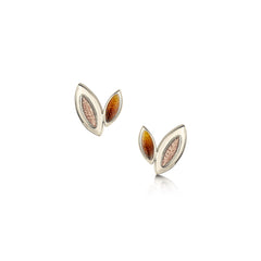 Seasons Autumn Enamel Petite Stud Earrings in 18ct Scottish Gold by Sheila Fleet Jewellery