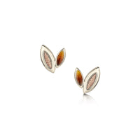 Seasons Autumn Enamel Petite Stud Earrings in 18ct Scottish Gold by Sheila Fleet Jewellery