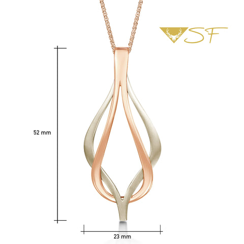 Reef Knot Dress Pendant in 18ct White & Rose Scottish Gold by Sheila Fleet Jewellery