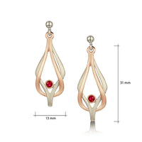 Reef Knot Ruby Drop Earrings in 18ct White & Rose Scottish Gold by Sheila Fleet Jewellery