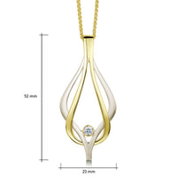 Reef Knot Diamond Dress Pendant in 18ct White & Yellow Scottish Gold by Sheila Fleet Jewellery