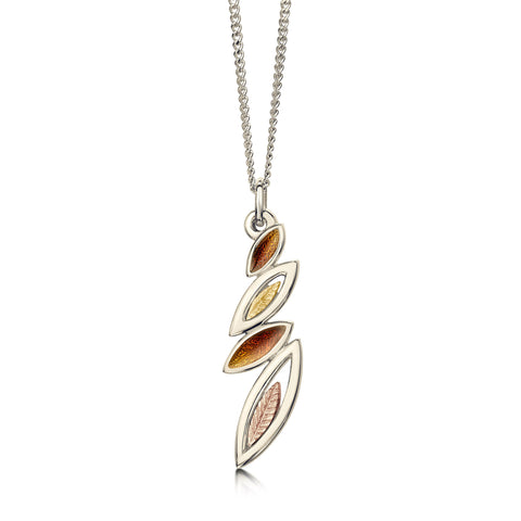 Seasons Autumn Enamel Small Pendant in 18ct Scottish Gold by Sheila Fleet Jewellery