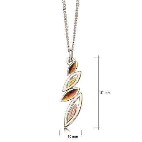 Seasons Autumn Enamel Small Pendant in 18ct Scottish Gold by Sheila Fleet Jewellery