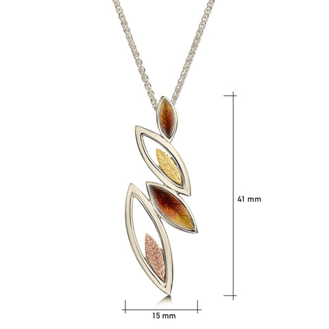 Seasons Autumn Enamel Pendant in 18ct Scottish Gold by Sheila Fleet Jewellery