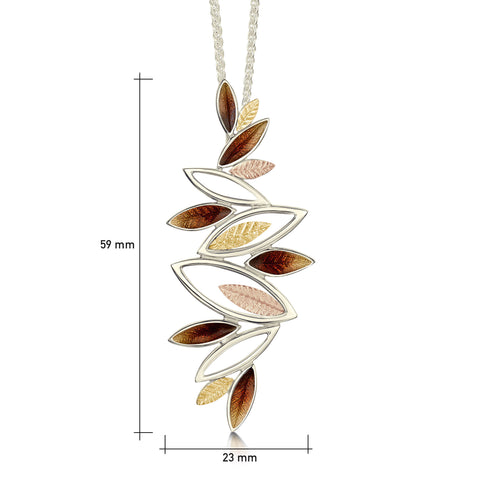 Seasons Autumn Dress Pendant in 18ct White, Yellow & Rose Scottish Gold by Sheila Fleet Jewellery