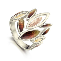 Seasons 18ct Scottish Gold Large Ring in Autumn Enamel by Sheila Fleet Jewellery