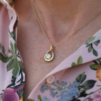 Arctic Stream 0.50ct Diamond Droplet Pendant in 18ct Yellow Scottish Gold by Sheila Fleet Jewellery