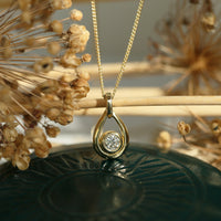 Arctic Stream 0.50ct Diamond Droplet Pendant in 18ct Yellow Scottish Gold by Sheila Fleet Jewellery