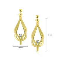 Reef Knot Diamond Drop Earrings in 18ct Yellow Scottish Gold by Sheila Fleet Jewellery