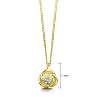 Reef Knot Small Diamond Pendant in 18ct Yellow Scottish Gold by Sheila Fleet Jewellery