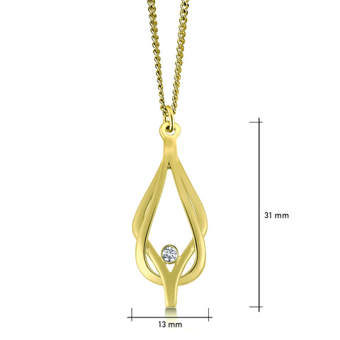 Reef Knot Diamond Pendant Necklace in 18ct Yellow Scottish Gold by Sheila Fleet Jewellery