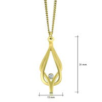 Reef Knot Diamond Pendant Necklace in 18ct Yellow Scottish Gold by Sheila Fleet Jewellery