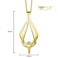 Reef Knot Diamond Dress Pendant in 18ct Yellow Scottish Gold by Sheila Fleet Jewellery