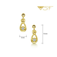 Arctic Stream Diamond Droplet Petite Earrings in 18ct Yellow Scottish Gold by Sheila Fleet Jewellery