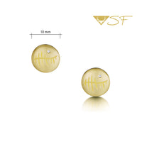 Ogham Small Diamond Stud Earrings in 18ct Yellow Scottish Gold by Sheila Fleet Jewellery