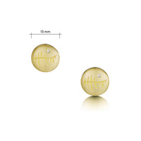 Ogham Small Diamond Stud Earrings in 18ct Yellow Scottish Gold by Sheila Fleet Jewellery