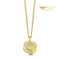 Lunar Diamond Small Pendant in 18ct Yellow Scottish Gold by Sheila Fleet Jewellery