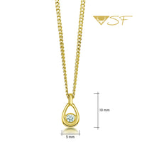 Arctic Stream Diamond Petite Droplet Pendant in 18ct Yellow Scottish Gold by Sheila Fleet Jewellery
