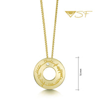 Ogham Small Diamond Pendant in 18ct Yellow Scottish Gold by Sheila Fleet Jewellery