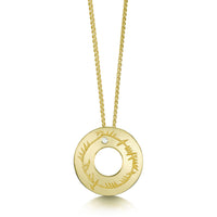Ogham Small Diamond Pendant in 18ct Yellow Scottish Gold by Sheila Fleet Jewellery