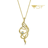 Tidal Diamond Dress Pendant in 18ct Yellow Scottish Gold by Sheila Fleet Jewellery