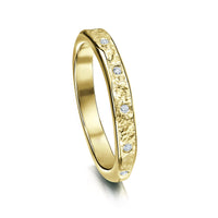 Matrix 12-Diamond Band in 18ct Yellow Scottish Gold by Sheila Fleet Jewellery
