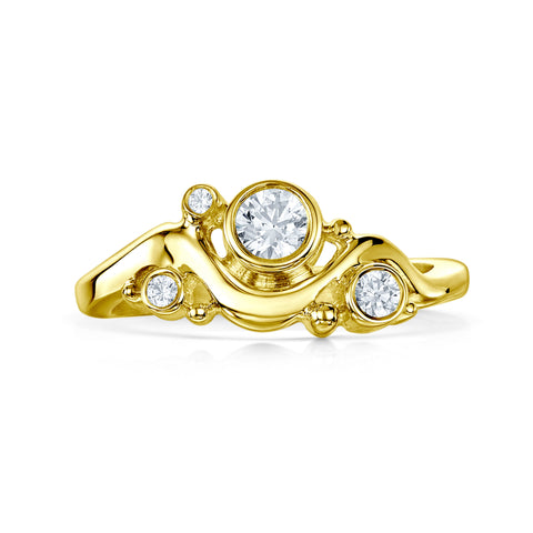 Cosmos Constellation 4-Diamond Ring in 18ct Yellow Scottish Gold by Sheila Fleet Jewellery